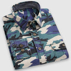 Drake - Men's Camo Long-Sleeve Shirt with Notch Collar
