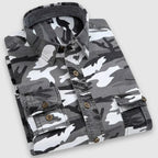 Drake - Men's Camo Long-Sleeve Shirt with Notch Collar