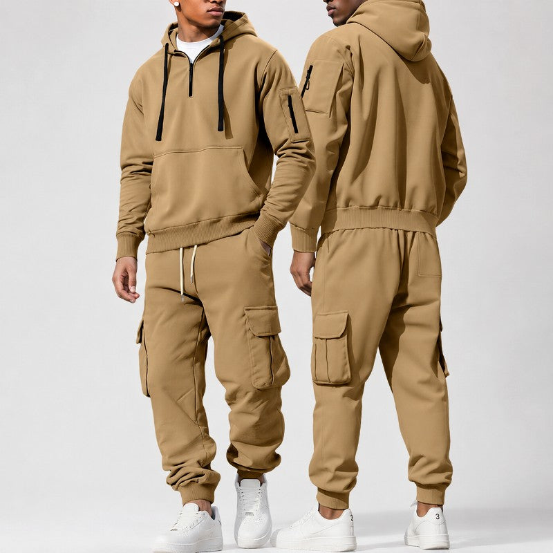 Dylan - Men's Quarter-Zip Hoodie & Cargo Jogger Set 1