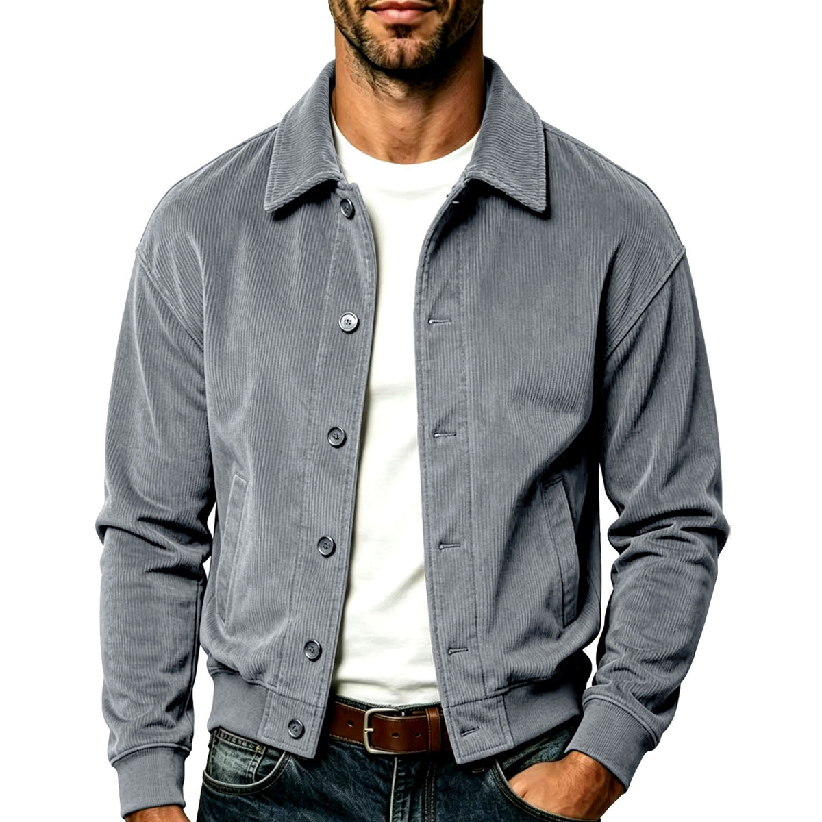 Eduardo - Men's Corduroy Ribbed Cuff Jacket 1