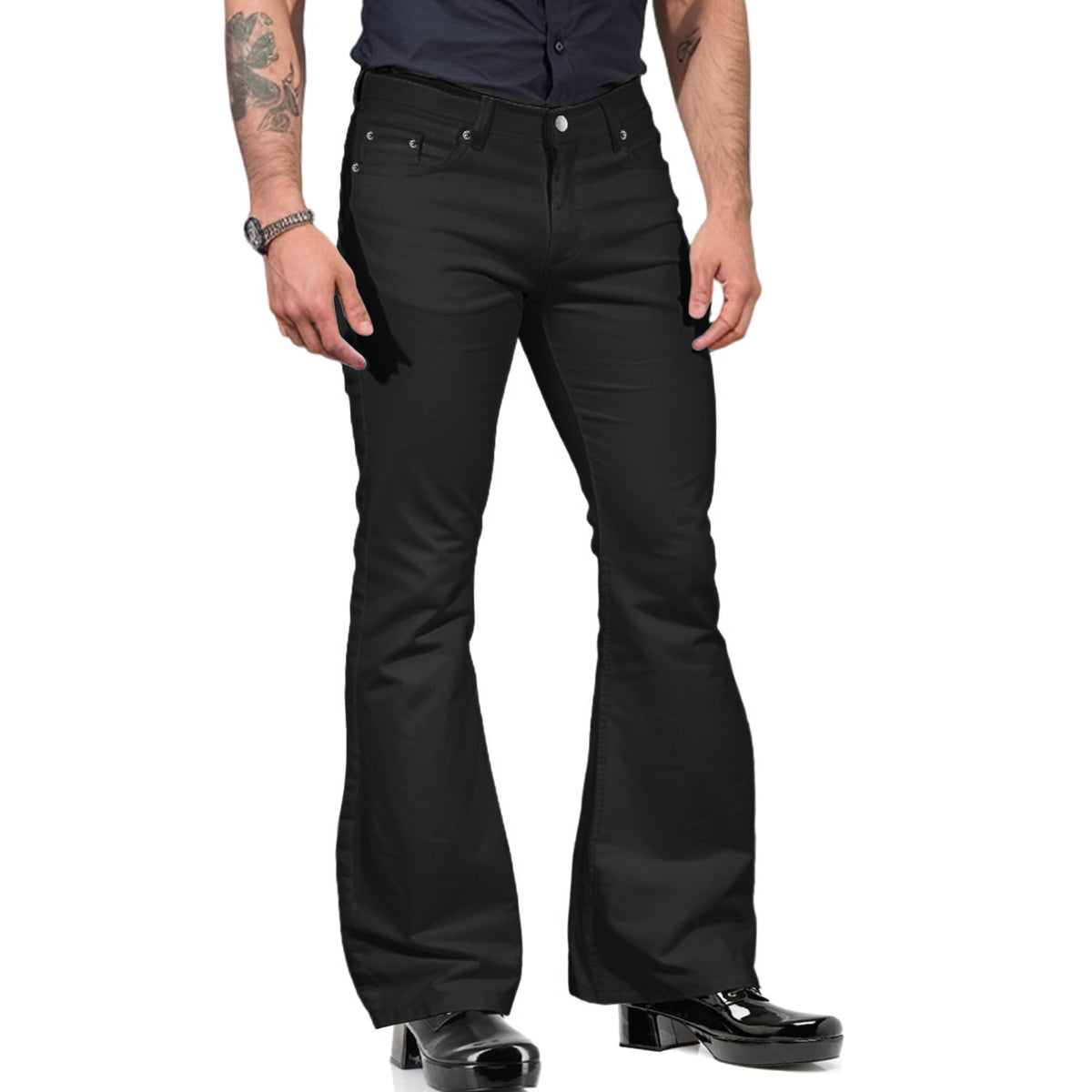 Eiden - Men's Retro Flared High Waist Bootcut Pants 1