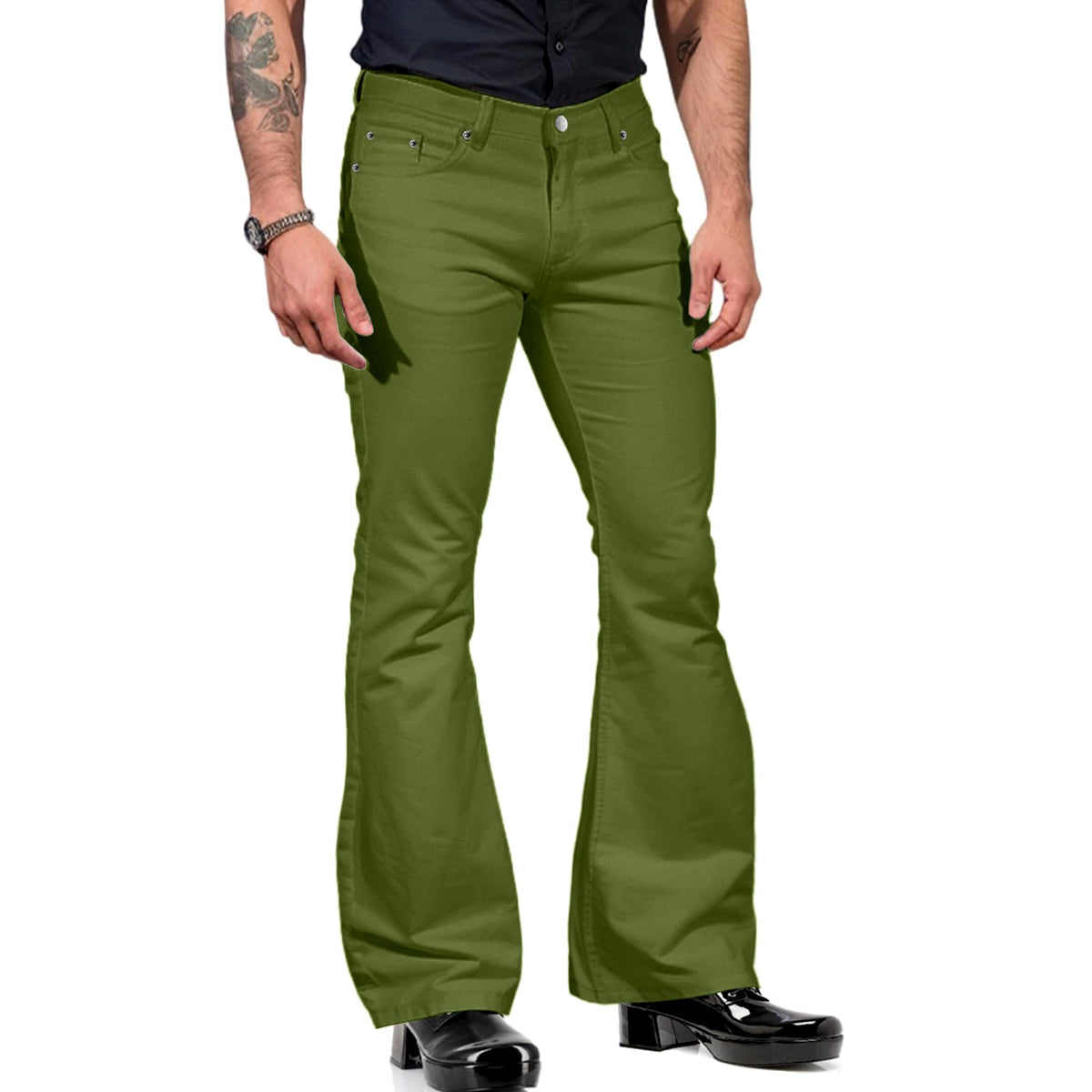 Eiden - Men's Retro Flared High Waist Bootcut Pants 4