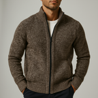 Eliezer - Men's Textured Full-Zip Jacket with Hand Pockets