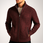 Eliezer - Men's Textured Full-Zip Jacket with Hand Pockets