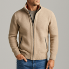 Eliezer - Men's Textured Full-Zip Jacket with Hand Pockets