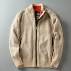 Eliezer - Men's Textured Full-Zip Jacket with Hand Pockets