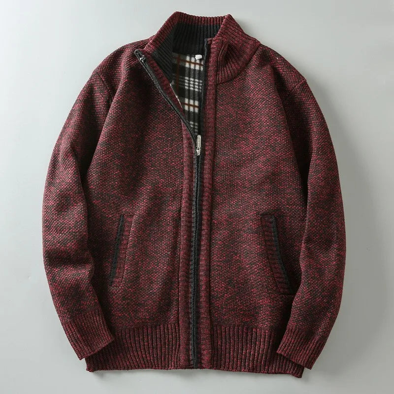 Eliezer - Men's Textured Full-Zip Jacket with Hand Pockets