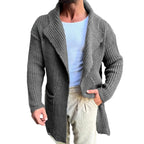Elijah - Men's Ribbed Shawl Collar Longline Cardigan