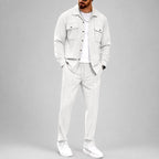 Emmett - Men's Textured Button-Up Jacket & Pants Matching Set 2