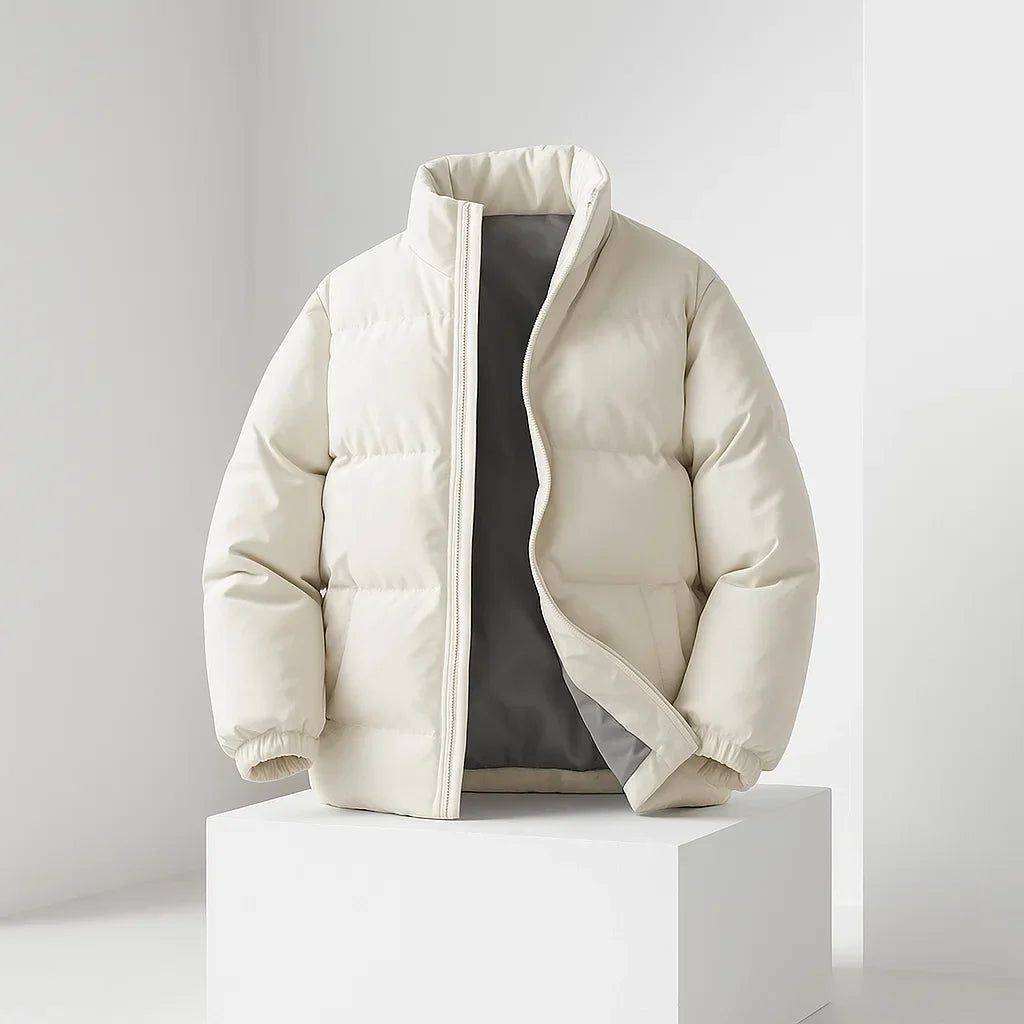 Enzo - Men's Stand-Collar Puffer Jacket with Zip Closure