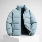 Enzo - Men's Stand-Collar Puffer Jacket with Zip Closure