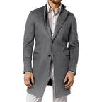 Ethan - Men's Notched Collar Mid-Length Coat 2