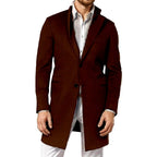 Ethan - Men's Notched Collar Mid-Length Coat 4