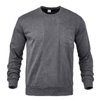 Evan - Men's Textured Crew-Neck Pocket Sweatshirt 4