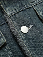 Everett - Men's Button-Front Denim Jacket with Sherpa Collar Lining