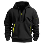 Everett - Men's Pullover Hoodie with Zip-Up Cargo Pockets