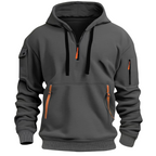Everett - Men's Pullover Hoodie with Zip-Up Cargo Pockets
