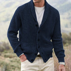 Finnegan - Men's V-Neck Button-Front Ribbed Cardigan