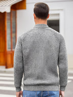 Finnegan - Men's V-Neck Button-Front Ribbed Cardigan