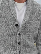 Finnegan - Men's V-Neck Button-Front Ribbed Cardigan