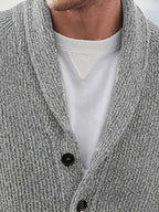 Finnegan - Men's V-Neck Button-Front Ribbed Cardigan