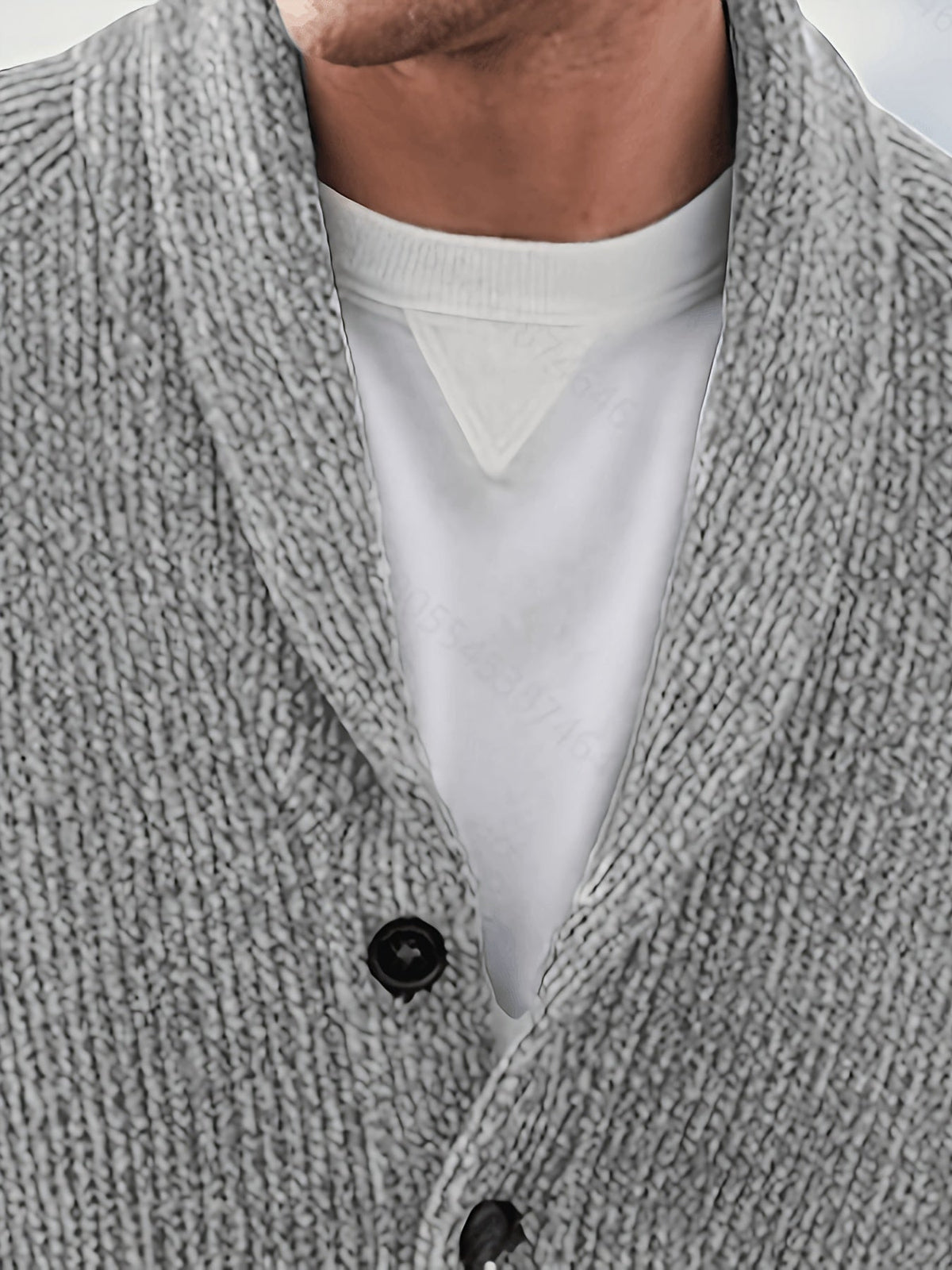 Finnegan - Men's V-Neck Button-Front Ribbed Cardigan