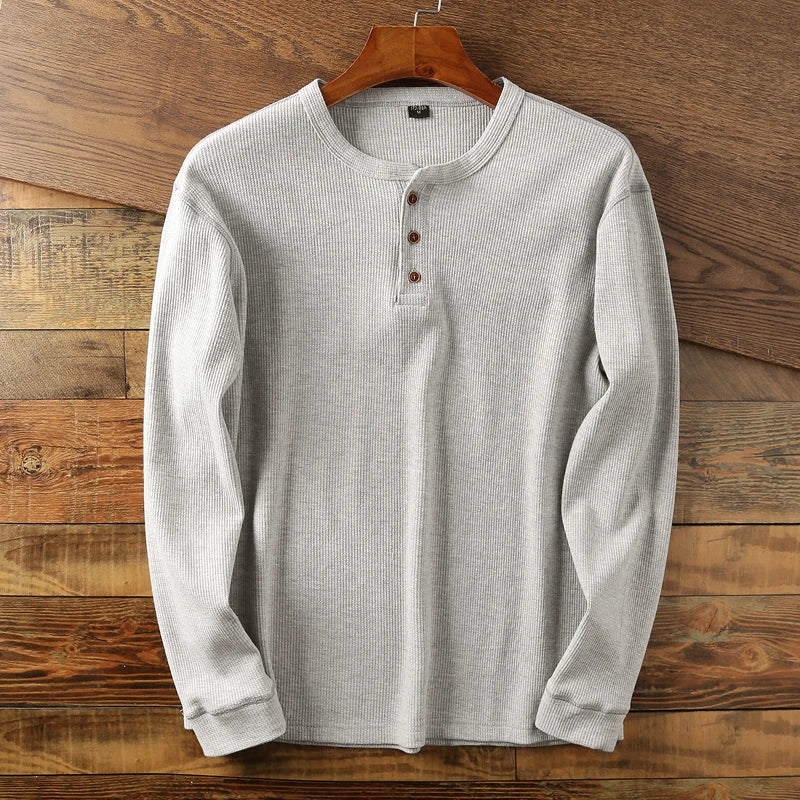 Frankie - Men's Half-Button Ribbed Henley