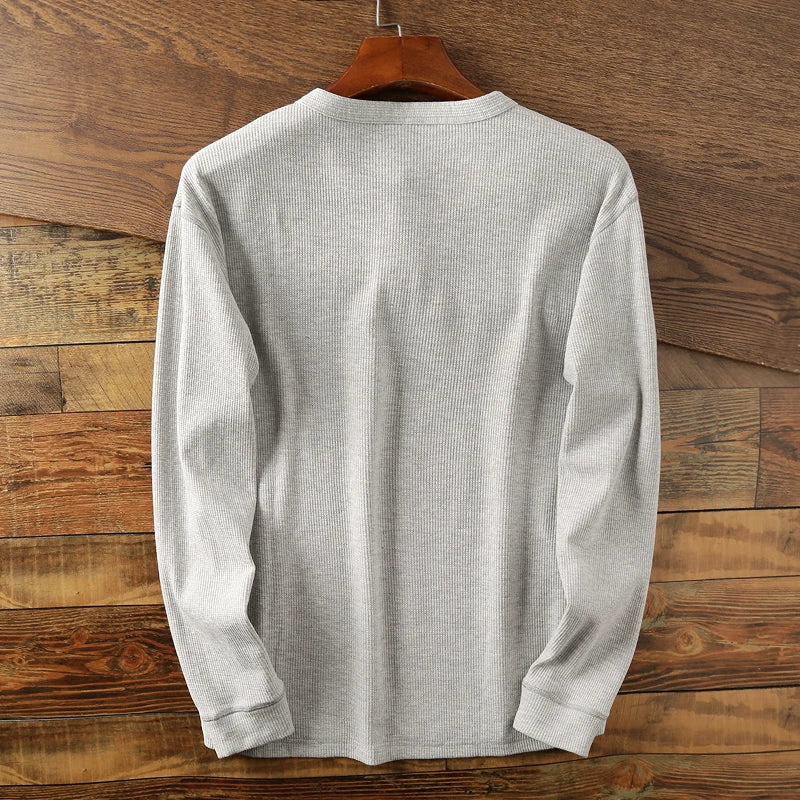 Frankie - Men's Half-Button Ribbed Henley
