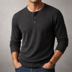 Frankie - Men's Half-Button Ribbed Henley