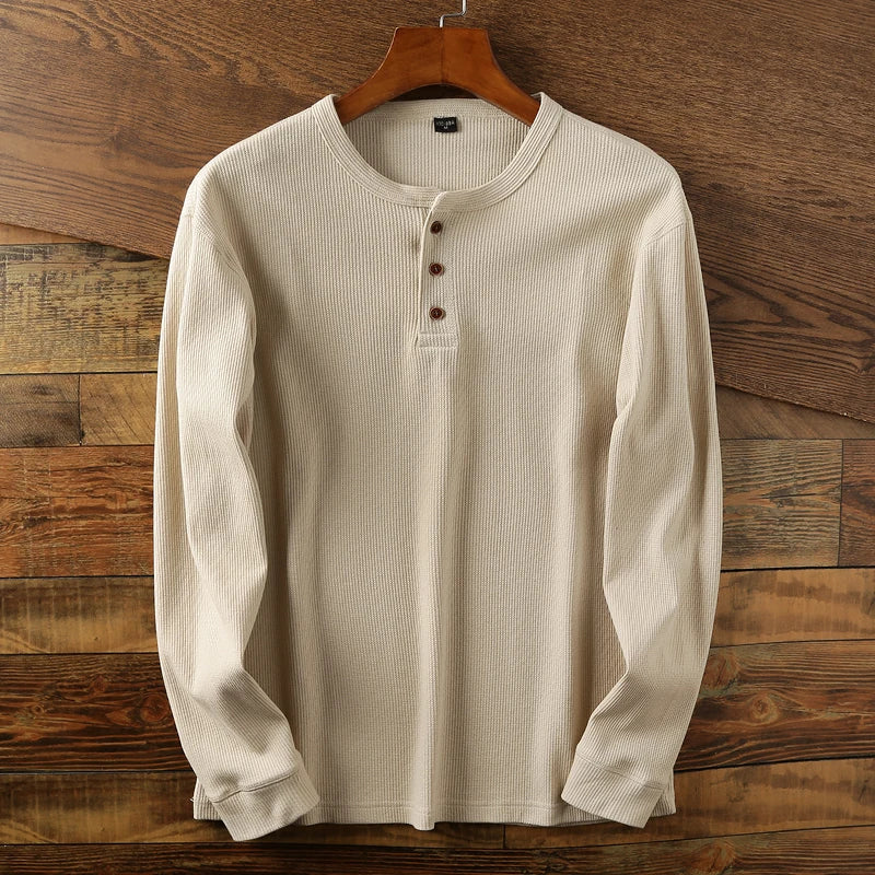 Frankie - Men's Half-Button Ribbed Henley