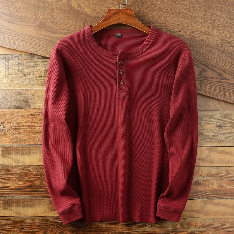 Frankie - Men's Half-Button Ribbed Henley