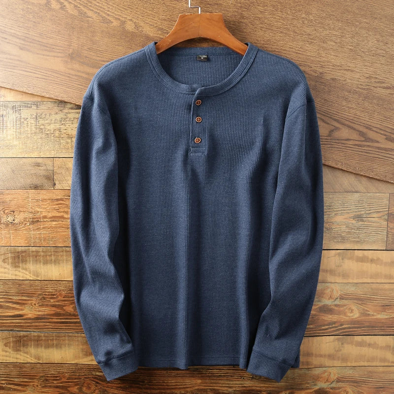Frankie - Men's Half-Button Ribbed Henley