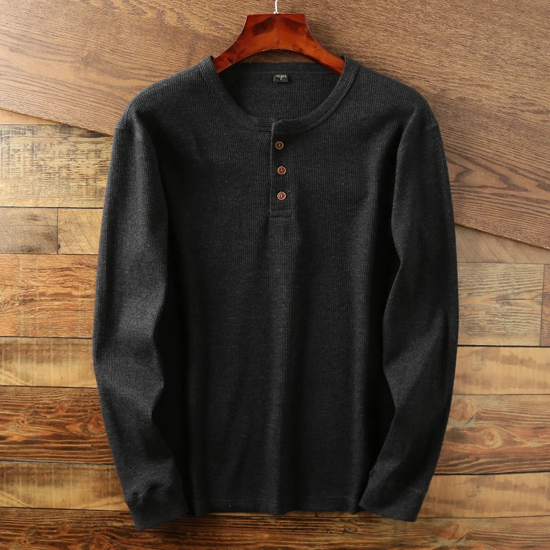 Frankie - Men's Half-Button Ribbed Henley