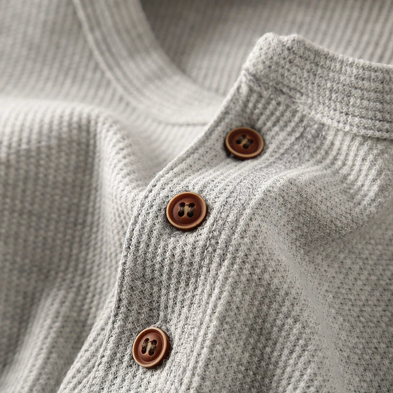 Frankie - Men's Half-Button Ribbed Henley