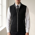 Gavin - Men's Zip-Front Knit Vest with Contrast Trim