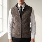 Gavin - Men's Zip-Front Knit Vest with Contrast Trim