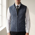 Gavin - Men's Zip-Front Knit Vest with Contrast Trim