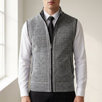 Gavin - Men's Zip-Front Knit Vest with Contrast Trim