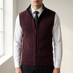Gavin - Men's Zip-Front Knit Vest with Contrast Trim