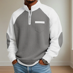 Gerardo - Men's Ribbed Colorblock Half-Zip Sweater