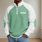 Gerardo - Men's Ribbed Colorblock Half-Zip Sweater
