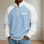Gerardo - Men's Ribbed Colorblock Half-Zip Sweater