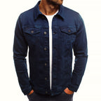 Gideon - Men's Button-Front Denim Jacket with Chest Pockets