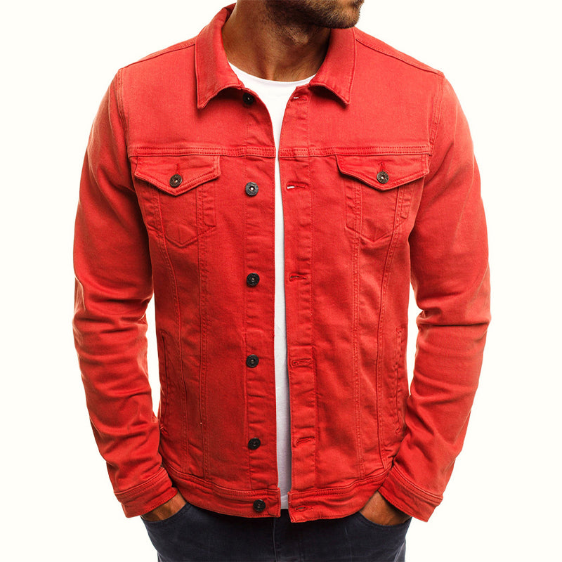 Gideon - Men's Button-Front Denim Jacket with Chest Pockets