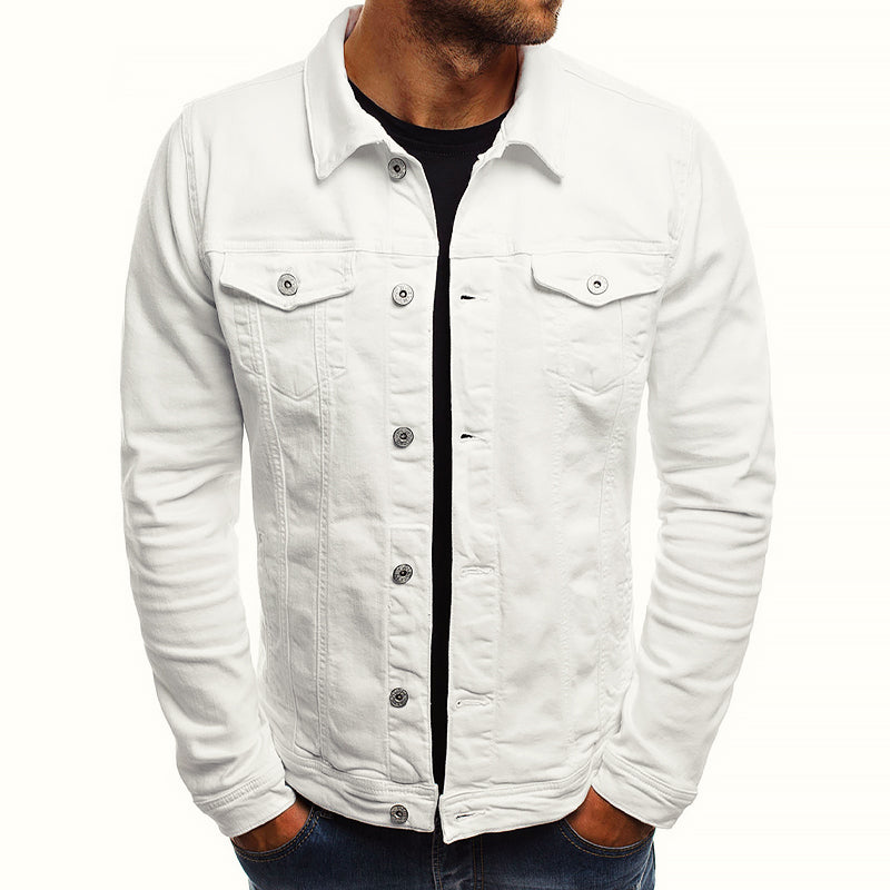 Gideon - Men's Button-Front Denim Jacket with Chest Pockets