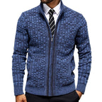 Grant – Men's Textured Checkered Zip Cardigan 1