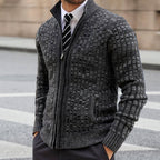 Grant – Men's Textured Checkered Zip Cardigan 4