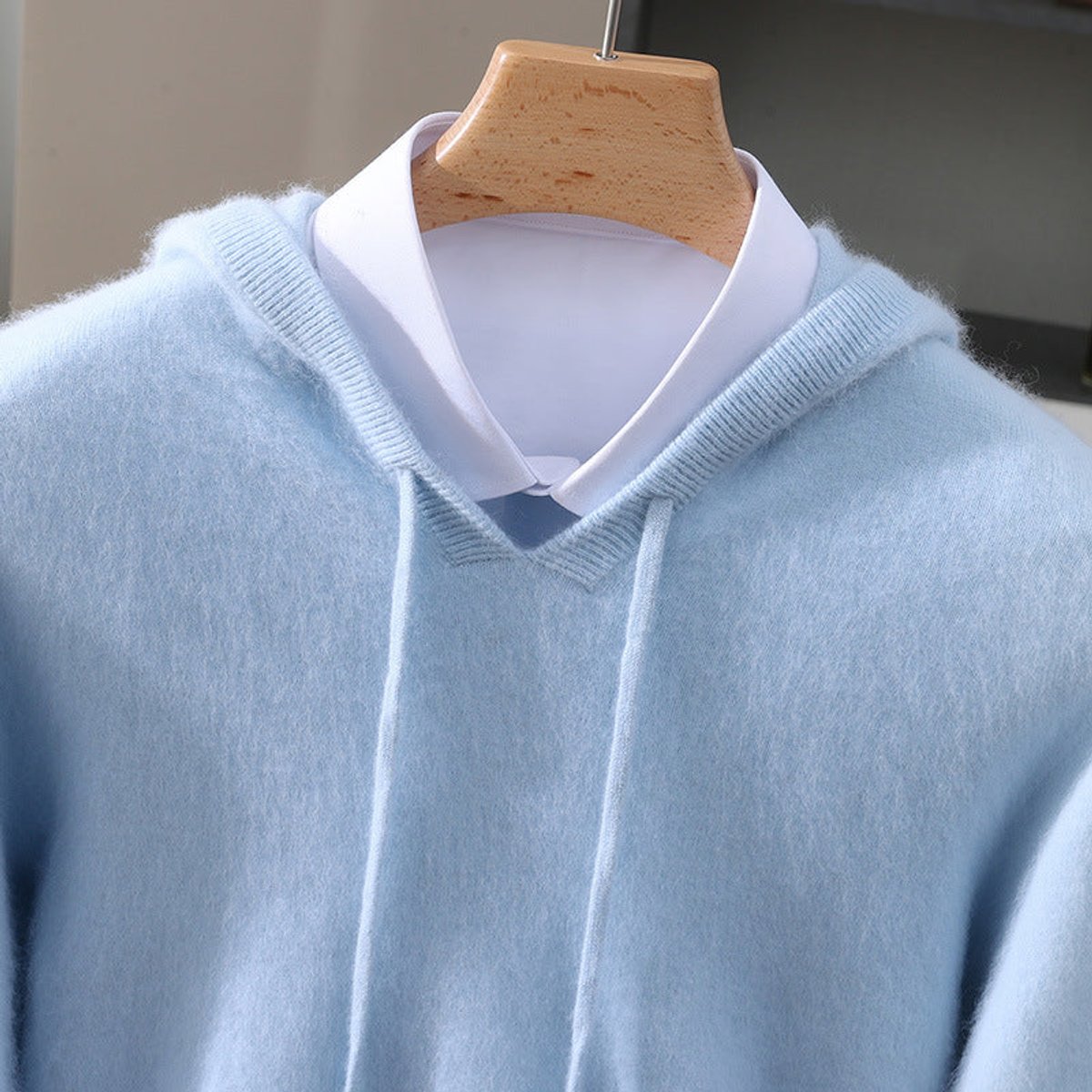 Grayson - Men's Cashmere Hooded Sweater with Drawstring