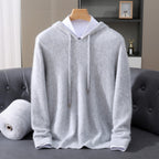 Grayson - Men's Cashmere Hooded Sweater with Drawstring