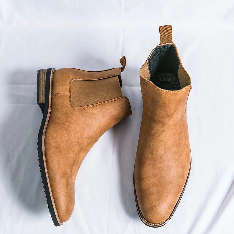 Hadrian - Men's Suede Chelsea Boots with Contrast Trim